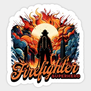 Firefighter Superhero Untold Heroes Design Sticker